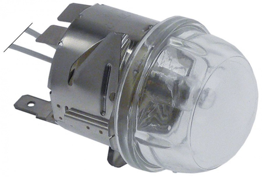 Lampa cuptor 12V, 20W, dulie G4, montaj ø 35,5 mm, rez.temp. 350°C,  cablu 450 mm, sticlă dură - 360759