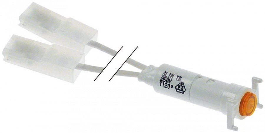 bec de semnalizare ø 8.5mm galben 250V racord fișă plată masculină 6,3mm