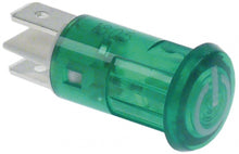 bec de semnalizare ø 12.5mm verde 230V racord fișă plată masculină 6,3mm rez.temp. 100°C