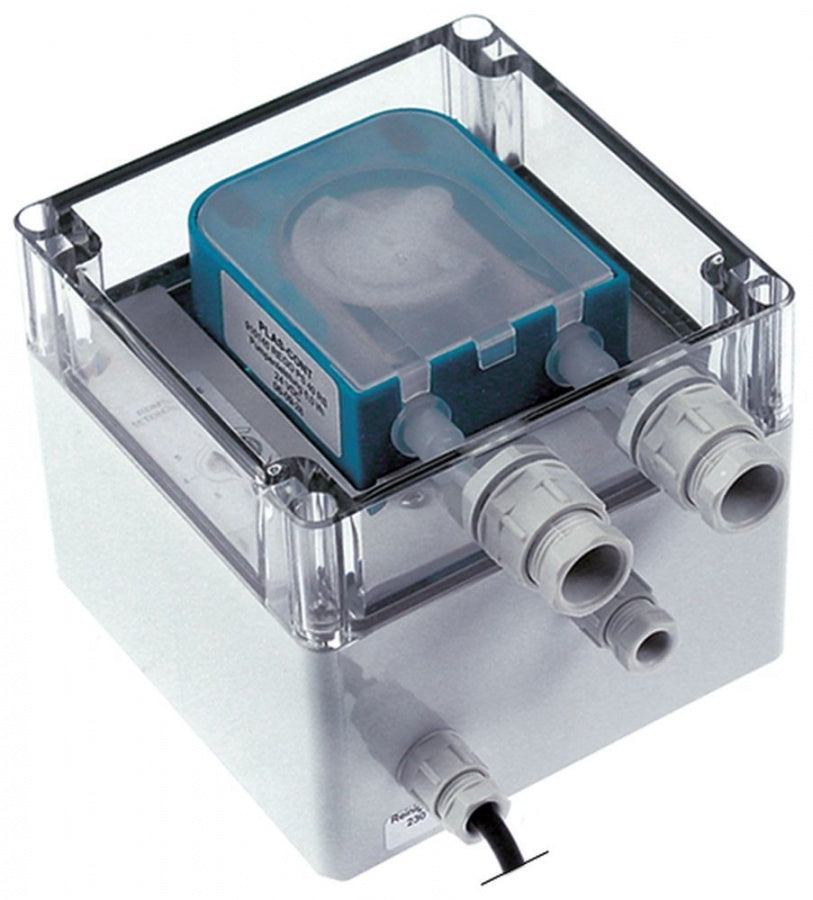 Pompa dozatoare peristaltica Rego 2T, 230 V, cu 2 timpi reglabili, debit 0,5-6 l/h - 361733