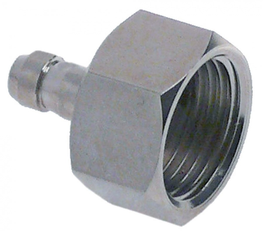 hose connector for doser hose ø 6,3 mm T1: 3/8" IT chrome-plated brass