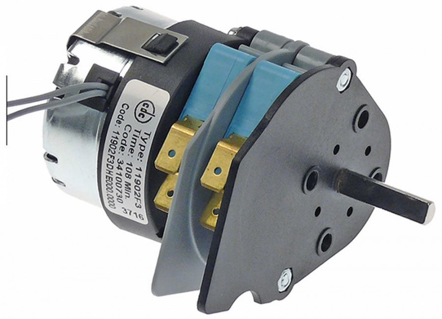 timer/programator CDC 11902F3 motoare 1 camere 2 timp de funcționare 108 230V 50/60Hz ax ø 6x4,6mm