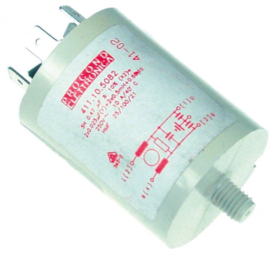 interference suppression filter capacity 0,47uF(X2)+2x0,025uF(Y)+2x0,5mH 0,68MOhm