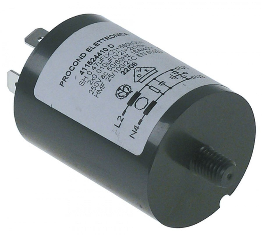 line filter type 411524410 250 V 50/60Hz conductor 2   connection male faston 6,3mm L 50 mm