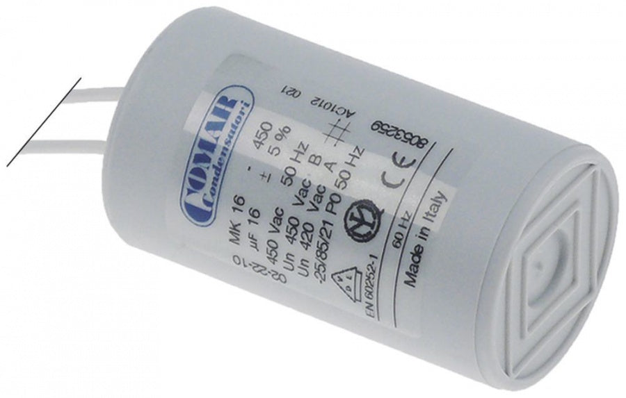 operating capacitor capacity 16 µF 450 V  tolerance 5 % 50 Hz