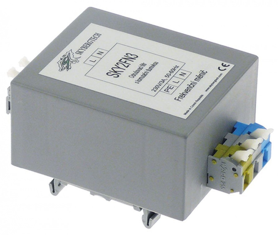 line filter type SKY2FN3 230 V 50-60Hz connection spring terminal mounting DIN rail 3 A