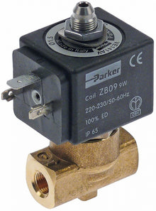 Electrovalva 3 Cai, 230 V, racord ¼", deschidere nominala 2 mm, priza DIN - Cod 370059