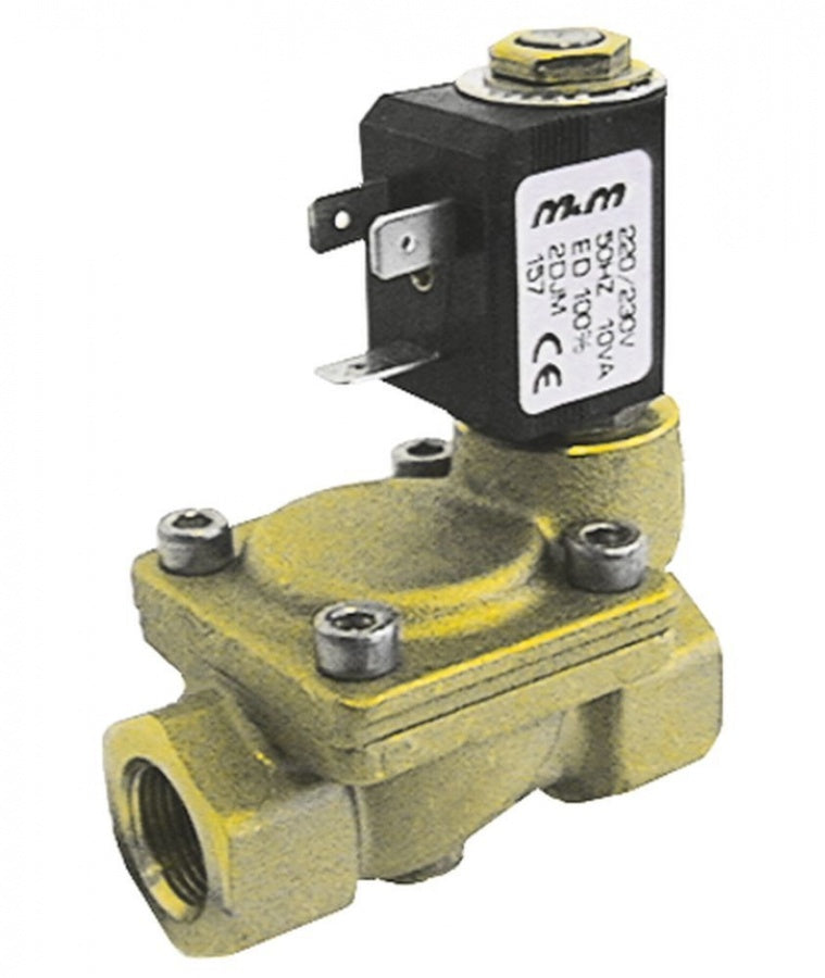 Electrovalva 2 Cai, 230 V, racord ½", L 67 mm, deschidere nominala 12 mm, priza compacta - Cod 370075