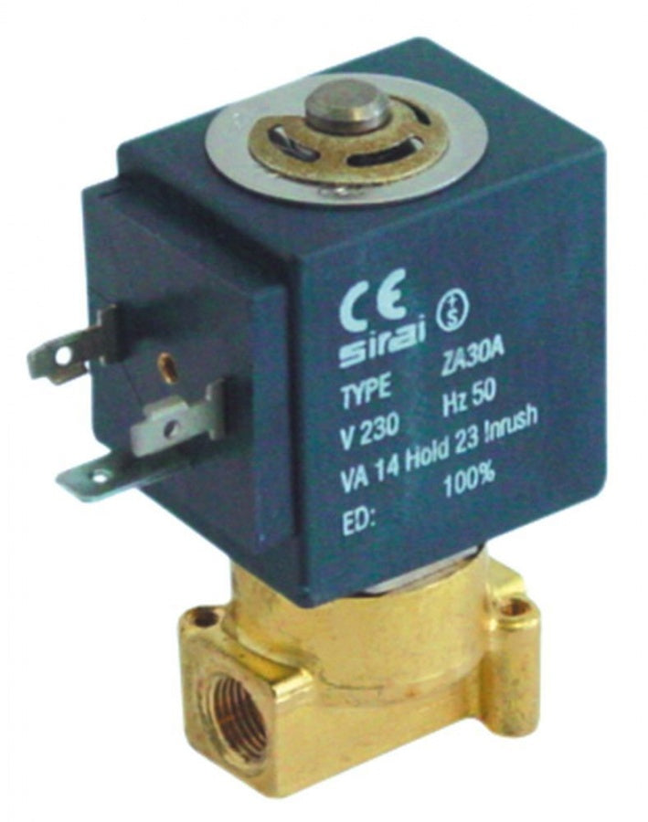 Electrovalva 1/8" Sirai L177-B, bobina Z610A 230 V, L 26,5 mm, deschidere 2,3 mm, -10 +90°C, max 30 bari - 370082