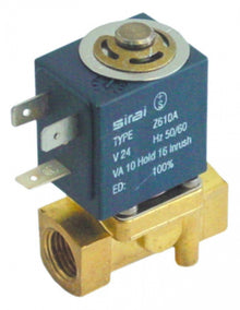 Electrovalva 2 Cai, 24V, CA, racord ¼", L 43 mm, deschidere nominala 3 mm, priza compacta - Cod 370086