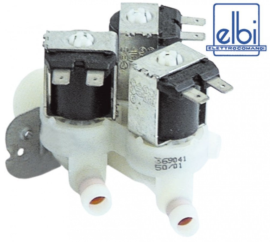 Electrovalva, 3 Cai, dreapta, 230 V, intrare ¾", iesire 11,5 mm, t.max. 90°C, iesire A 2,5l/min - Cod 370185