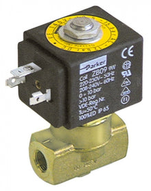 Electrovalva Parker 1/8", 230 V, bobina ZB09, 9W, deschidere nominala 2,5 mm, -20 +130°C, priza DIN - 370206