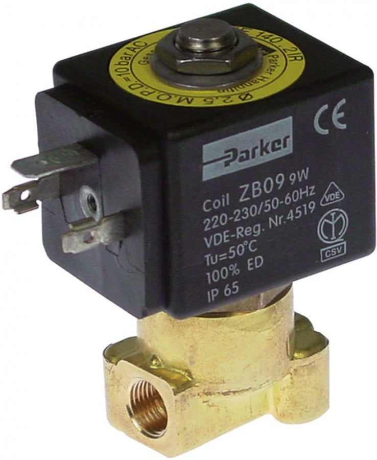 Electrovalva Parker 1/8", serie VE-140, bobina ZB09, 230 V, p.max. 30 bar, L 30 mm, temp. -10+140°C - 370220