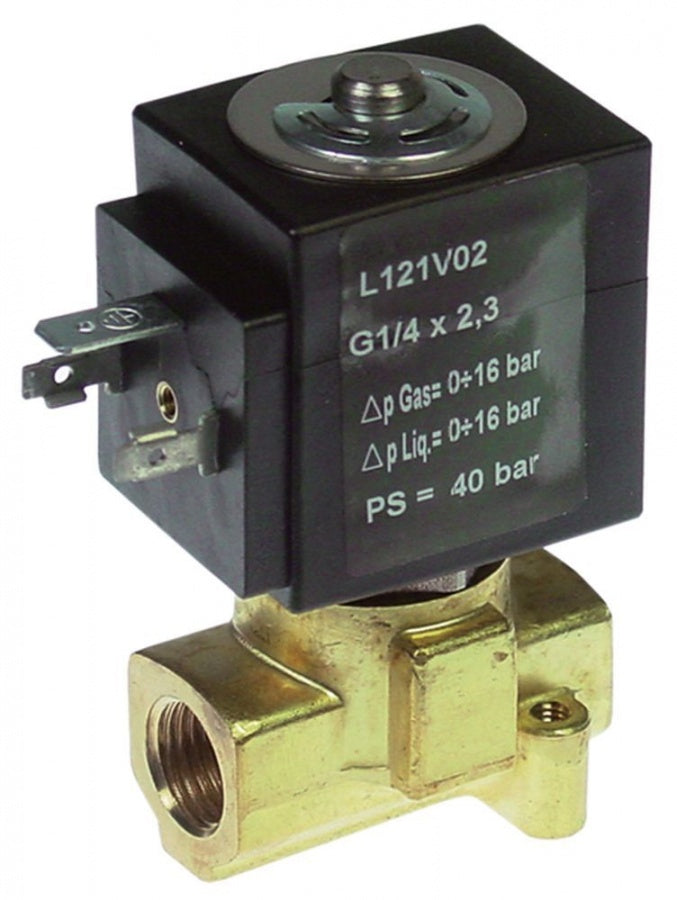 Electrovalva Sirai L121, 24V CA, racord 1/4", L 42 mm, DN 2,3 mm, -10 +140°C, max 8 bari - 370229