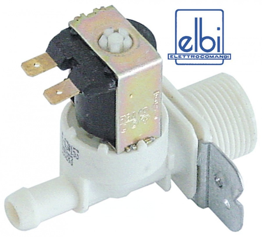 Electrovalva dreapta, 230 V, intrare ¾", iesire 11,5 mm, t. max. 90°C, ELBI - Cod 370251