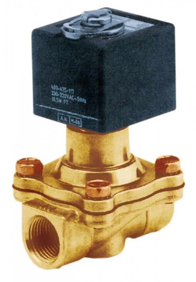 Electrovalva 2 Cai, 230 V, intrare ¾", iesire ¾", L 72 mm, deschidere nominala 19 mm, priza DIN - Cod 370258