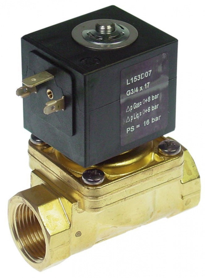 Electrovalva apa / abur 3/4", bobina Z134A, 24 V, CA, P.max. 8 bar, temp. -10+140°C, ventil Sirai L153-D, priza DIN - 370325