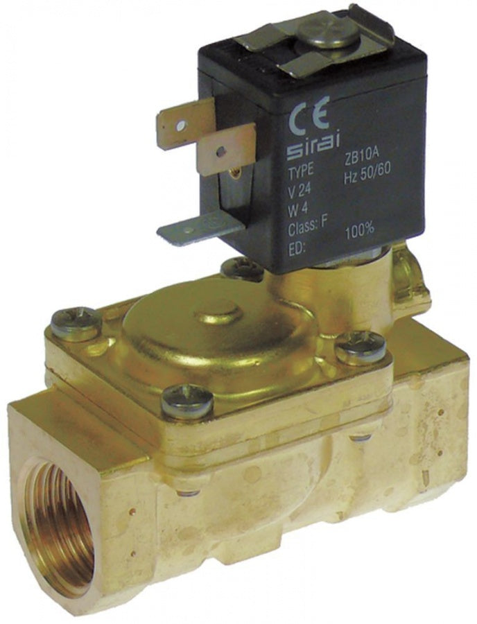 Electrovalva 1/2", 24 V CA, SIRAI L180-B, lungime  66 mm, deschidere 13,5 mm, -10 +90°C, presiune 0,35-12 bari - 370329