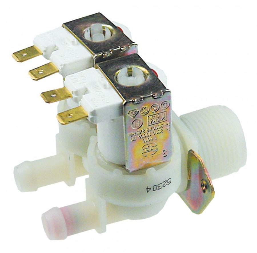 Electrovalva, 2 Cai, 230 V, intrare ¾", iesire 11,5 mm. t. max. 90°C, plastic, TP - Cod 370342