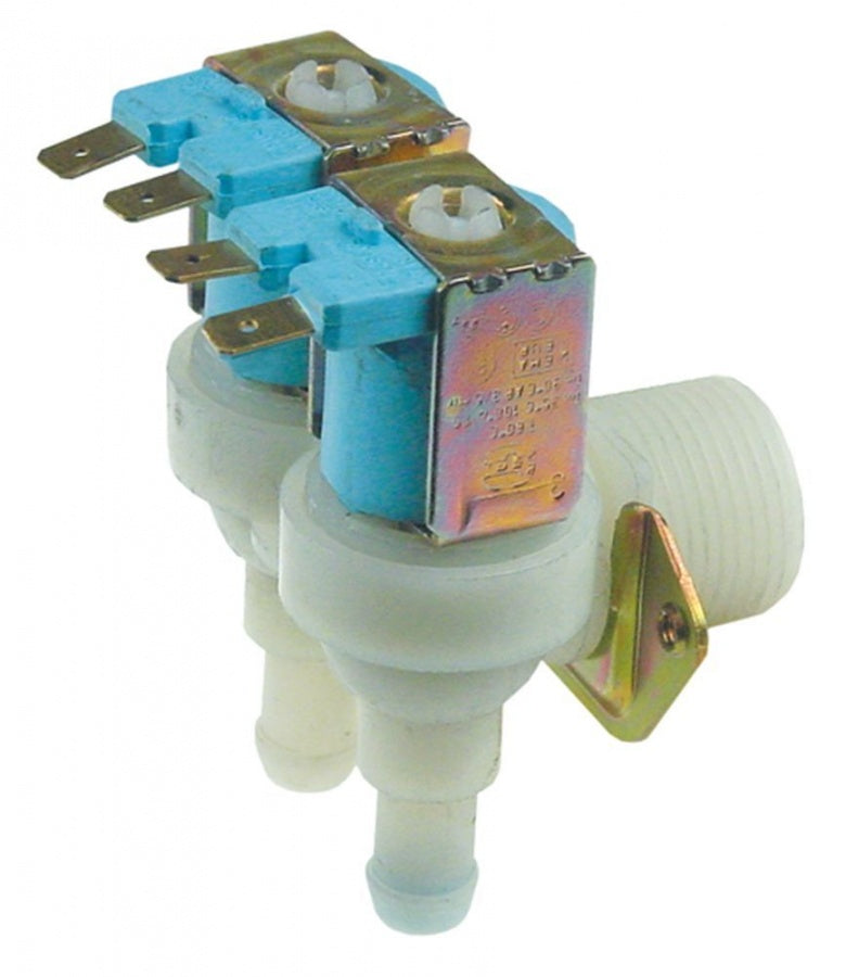 Electrovalva, 2 Cai, unghiulara, 230V, intrare ¾", iesire 11,5mm, t. max. 90°C, plastic, TP - Cod 370343