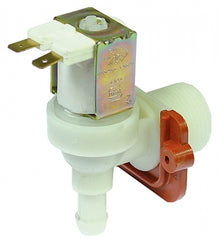 Electrovalva plastic unghiulara, 1 iesire, 230V, intrare ¾", iesire 11,5 mm, t. max. 90°C, debit 5l/min, TP - Cod 370354