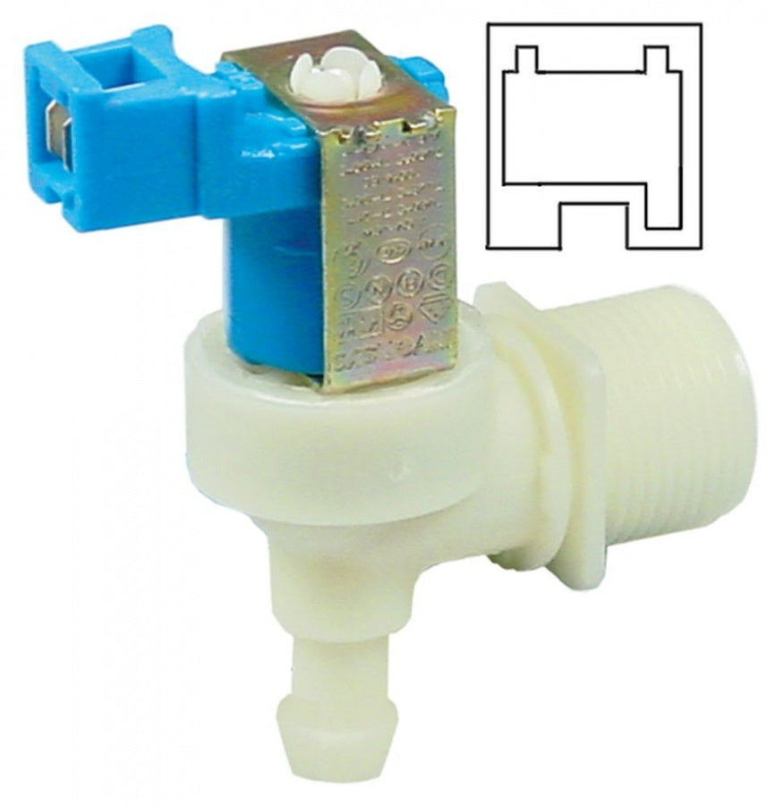Electrovalva plastic unghiulara, 1 iesire, 230V, intrare ¾", iesire 11,5 mm, deschidere nominala DN10, EATON (INVENSYS) - Cod  370355
