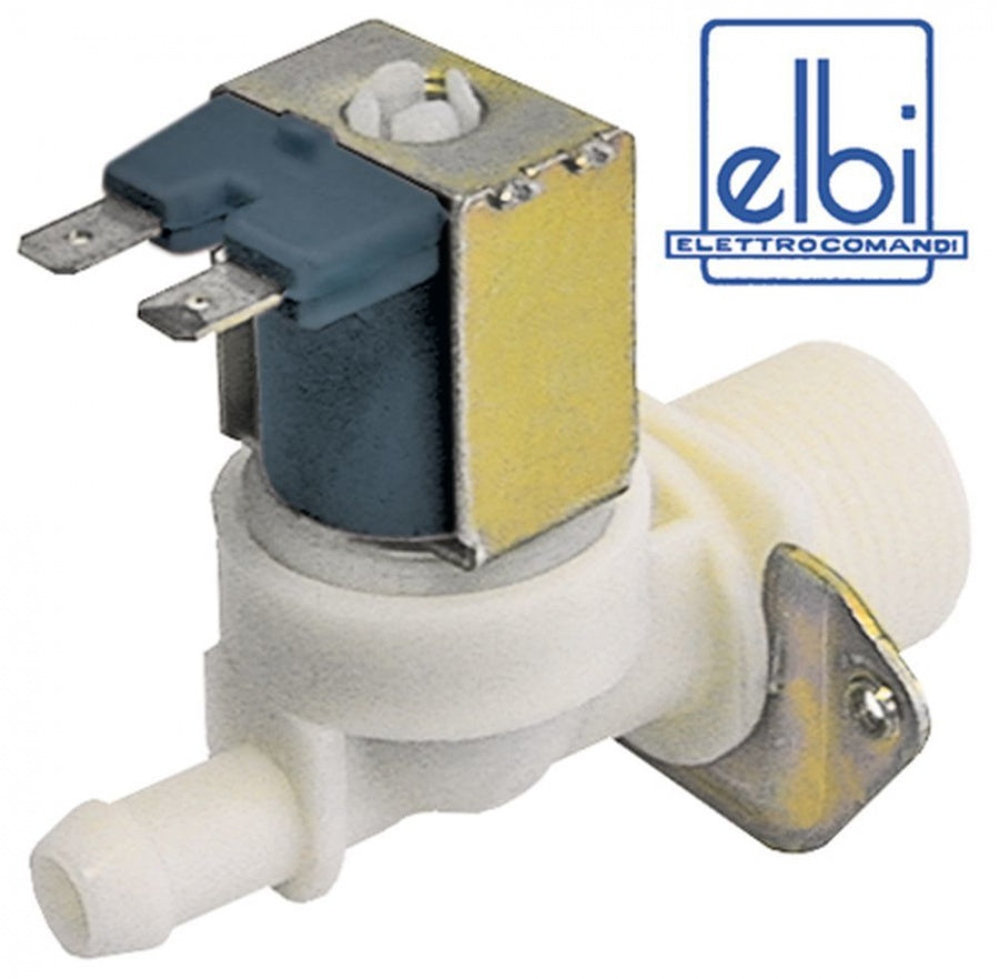 Electrovalva dreapta 230 V, intrare ¾", iesire 11,5 mm, t. max. 90°C, ELBI, cu reductie debit pe iesire 0.25 l/min - 370360