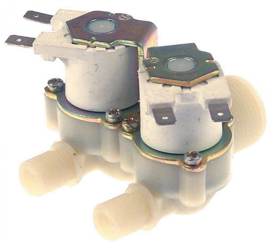 solenoid valve double straight 230V inlet ¾"mm outlet ¼"mm plastic