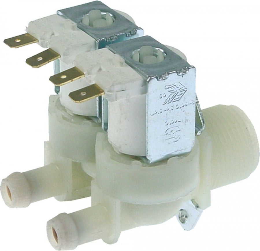 Electrovalva, 2 Cai, 230 V, intrare ¾", iesire 11,5 mm. t. max. 90°C, plastic, TP - Cod 370416