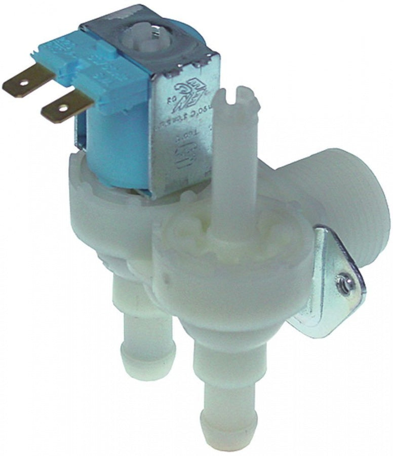 Electrovalva, 2 Cai, unghiulara, 230V, intrare ¾", iesire 11,5mm, t. max. 90°C, plastic, TP - Cod 370439
