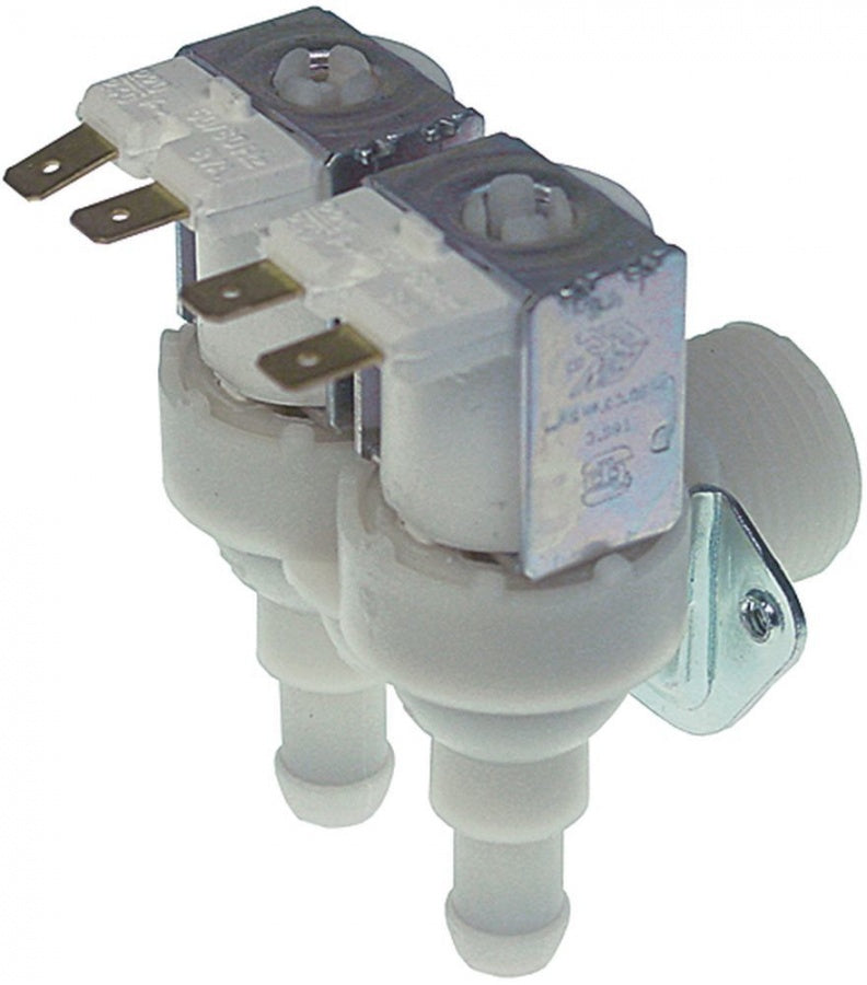 Electrovalva, 2 Cai, unghiulara, 230V, intrare ¾", iesire 11,5mm, t. max. 90°C, iesirea A 1,2l/min - Cod 370447
