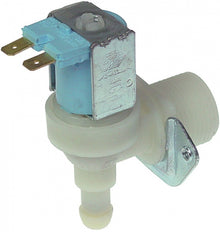 Electrovalva plastic unghiulara, 230V, intrare 3/4", iesire 11,5 mm, t. max. 90°C, debit 5 l/min, TP - Cod 370450