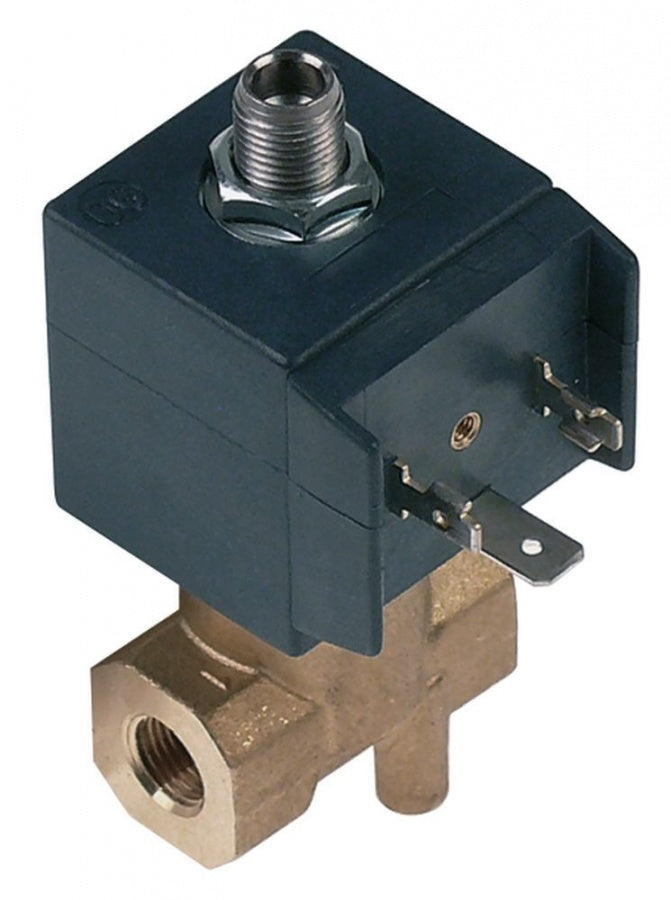Electrovalva 3 Cai, 24 V, racord 1/8", L 35 mm, con interior, deschidere nominala 2,8 mm - Cod 370506