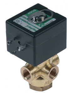 solenoid valve brass 3-ways 24V AC L 43mm ¼" DN 4,4mm p max 3bar