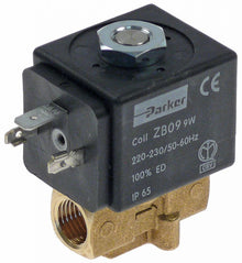 Electrovalva Parker 1/4", bobina KT09, 230V, T -10 +140°C, P max. 10 bari, L 38,5 mm - 370566