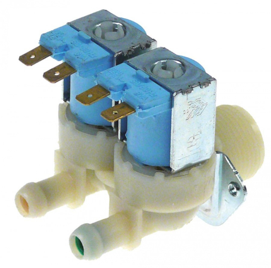 Electrovalva, 2 Cai, dreapta, 230 V CA, intrare ¾", iesire 11,5 mm, iesire A 1,5 l/min, iesire B 3 l/min - Cod 370579