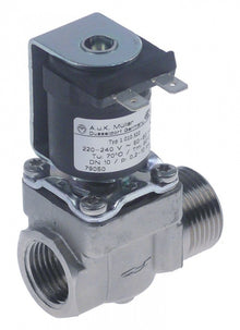 Electrovalva din Inox A.u.k. Muller, 230 V, intrare 3/4", iesire 1/2", L 57 mm  370600