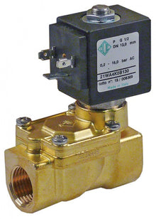 Electrovalva 230 VAC, intrare ½", iesire ½" L 66 mm, DN 13 mm, t.max. 90°C - 370653