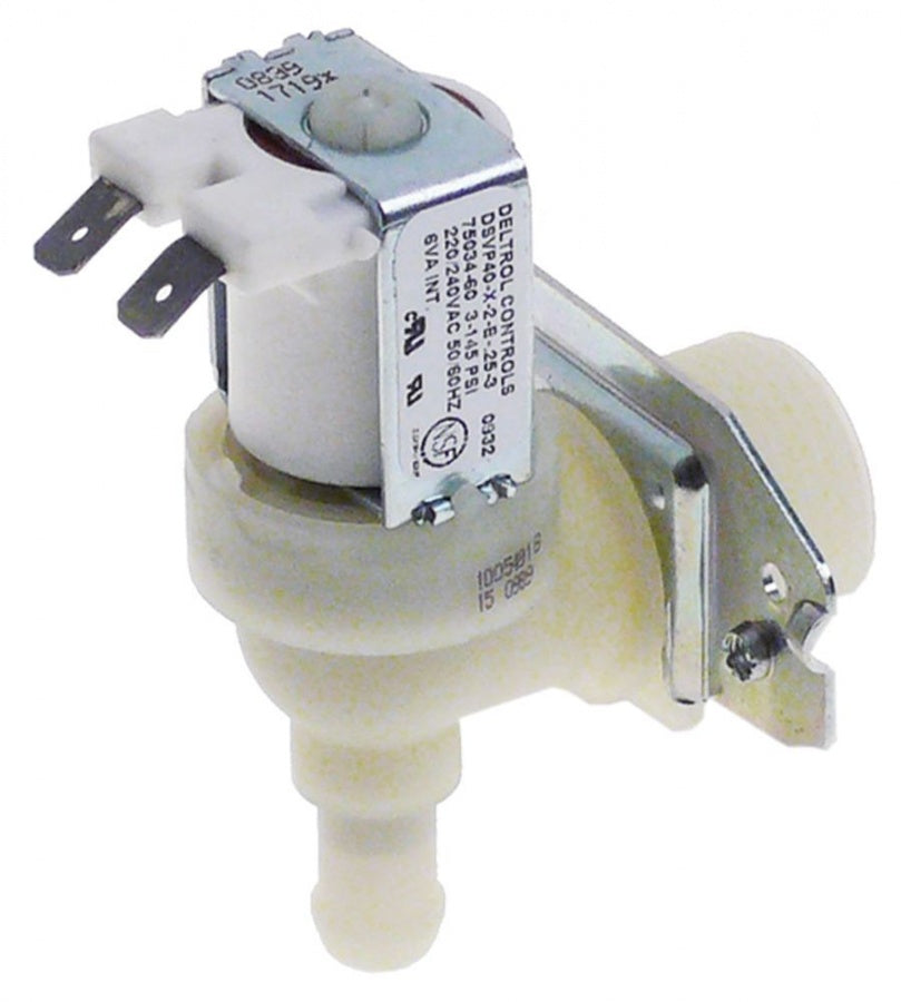 solenoid valve single angled 220-240V AC inlet ¾" outlet 11,5mm DELTROL DSVP40-X-2-B-.25-3 plastic