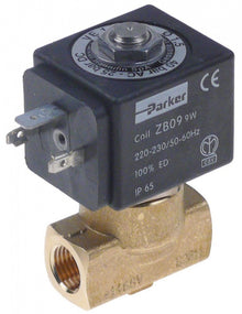 solenoid valve 2-ways 230 VAC connection ¼" DN 1,5mm slide-on receptacle DIN -20° up to 130°C