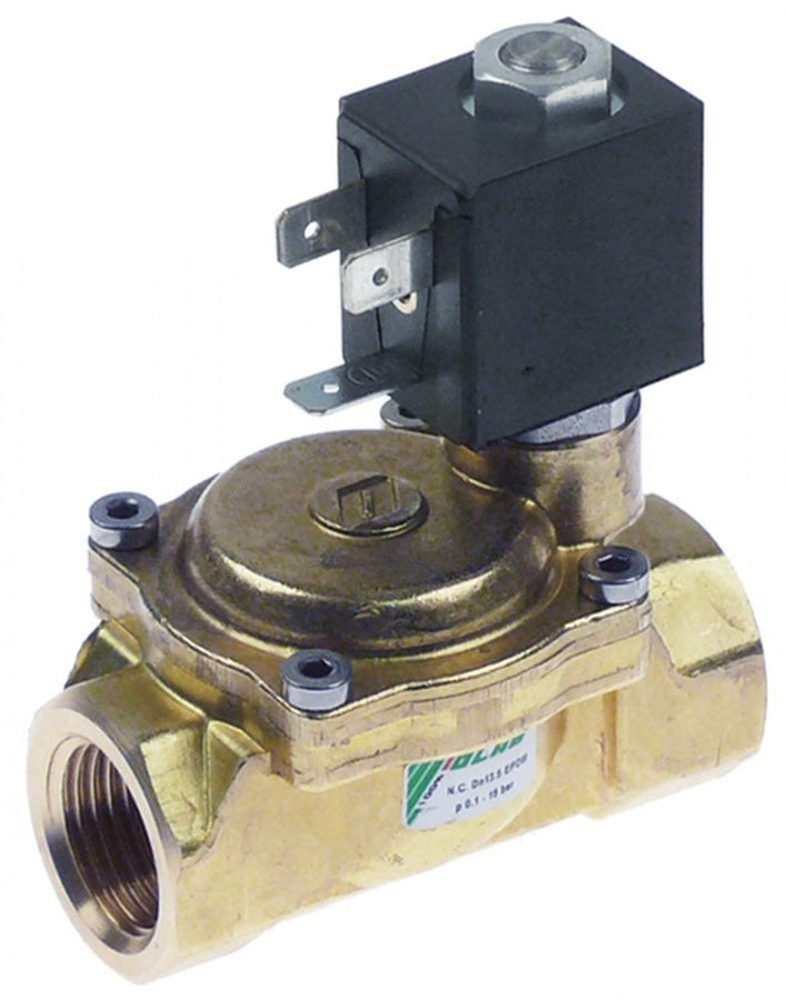 solenoid valve brass 2-ways 230 VAC inlet ½" IT outlet ½" IT L 69mm DN 13,5mm Olab 50Hz
