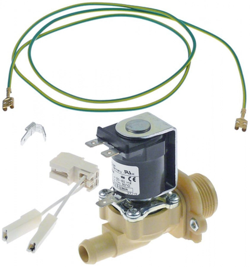 solenoid valve single straight 230V AC inlet ¾" outlet 14,5mm input 15l/min 10 t.max. 90°C