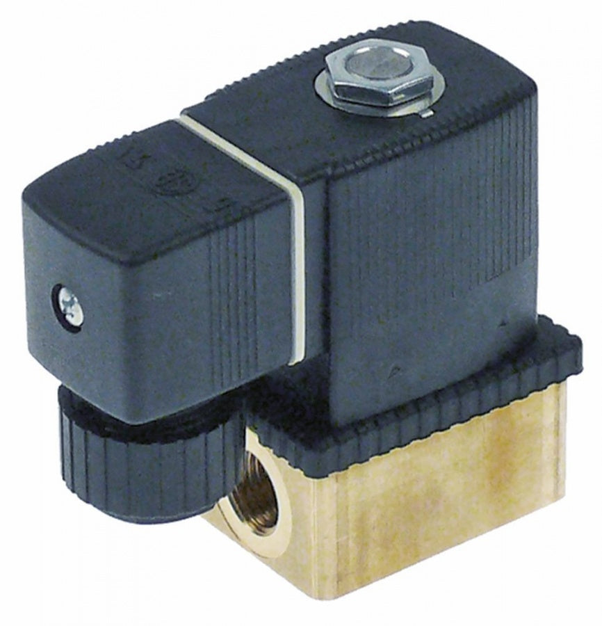 Electroventil Burkert serie 6013, 24VDC, intrare 1/4", iesire 1/4", L 46 mm, DN 4 mm, temp. -10 - 100°C - 370699
