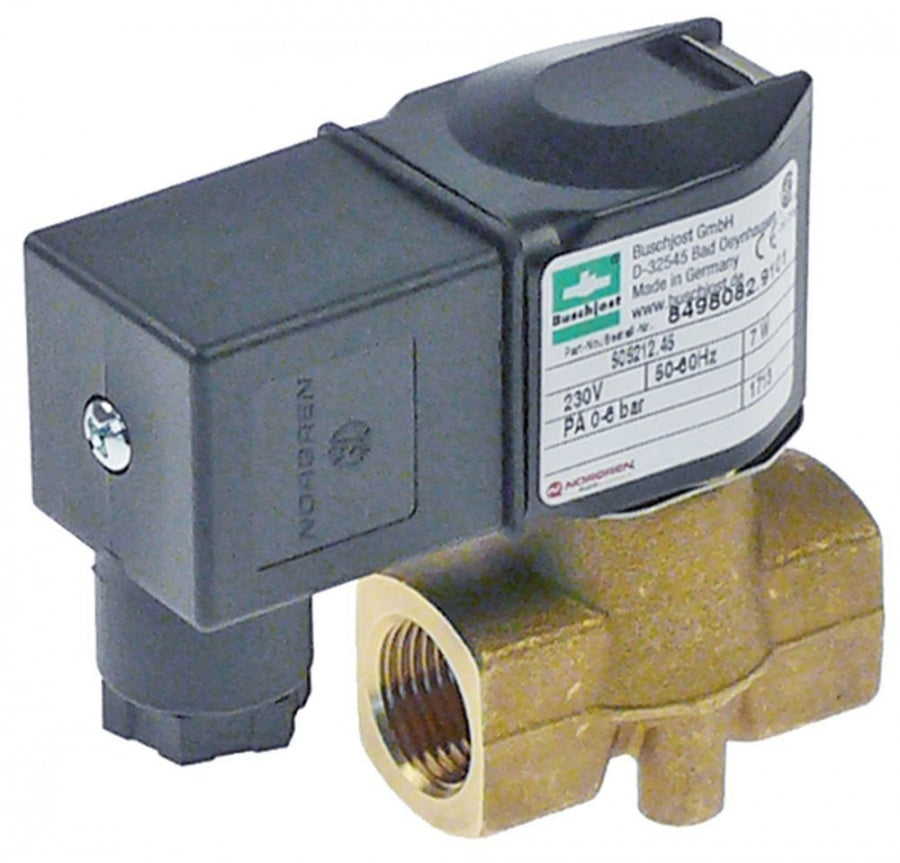 solenoid valve 2-ways 230 VAC connection 3/8" L 44mm type series 8498082 50/60Hz brass