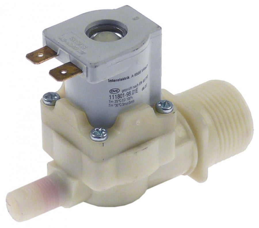 solenoid valve single straight 220/240V AC inlet ¾" outlet 10,5mm output 3l/min INTERELEKTRIK