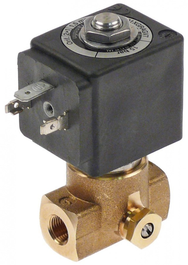 solenoid valve brass 220-240VAC inlet 1/8" outlet 1/8" connection 1/8" DN 1,5mm