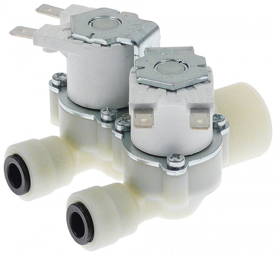 Electrovalva dubla 230V, intrare filet 3/4", iesire cuple rapide JG 8 mm, DN10, t.max. 90°C - 370772