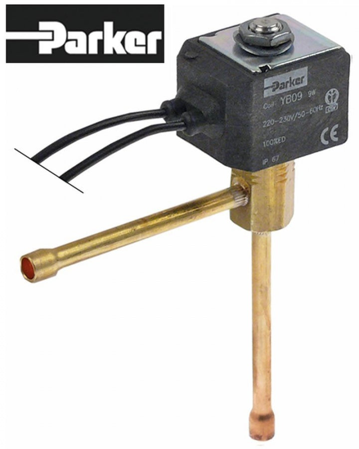 solenoid valve 230V connection 6mm soldering connection PARKER