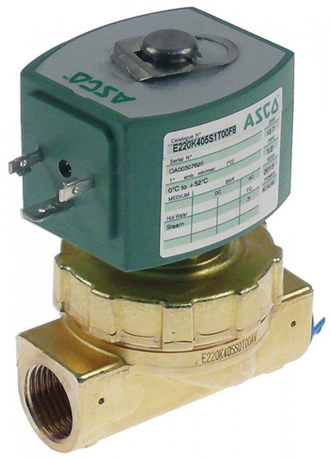 solenoid valve 2-ways 230 VAC connection 1/2" L 73mm Asco coil type  50Hz