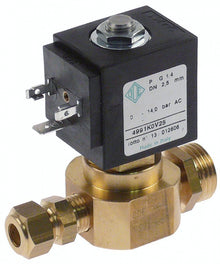 solenoid valve brass 2 -ways 220-230V/50-60Hz inlet 1/4" outlet 1/4" L 35 mm DN 2,5 mm ODE